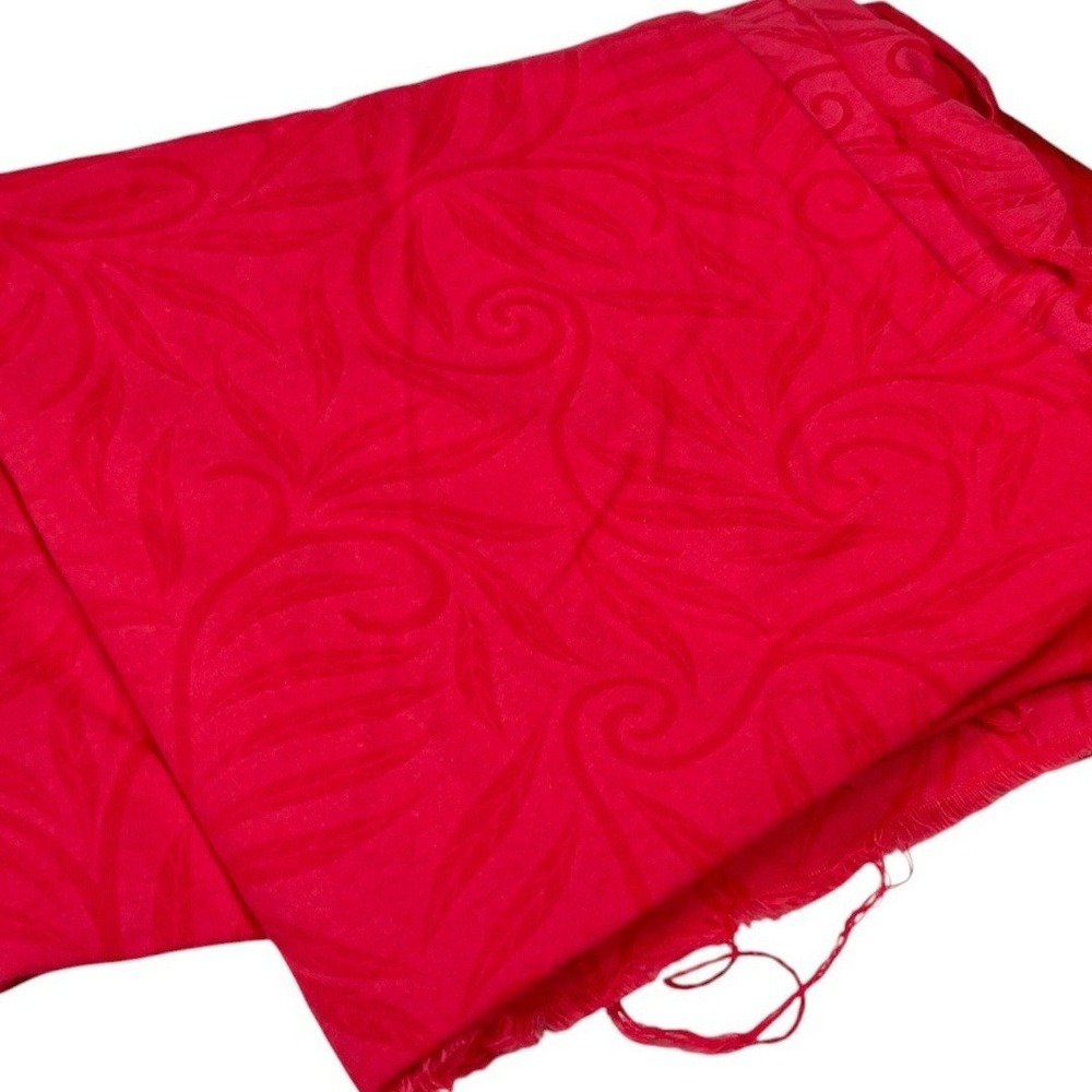 2 Yards Red Damask Jacquard Fabric Leaf Scroll Upholstery Victorian Decor
